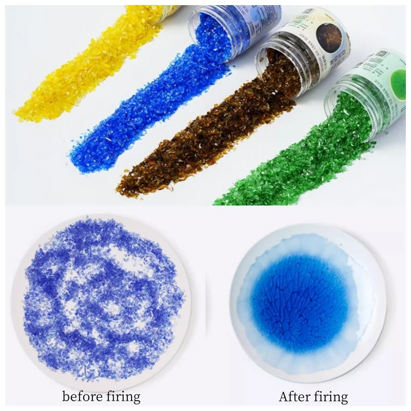 Pottery Imitation Ice Crack Glaze Particles 150g/bottle Crackle Opening Glaze DIY Ceramic Coloring Art Decorative Glass Glaze