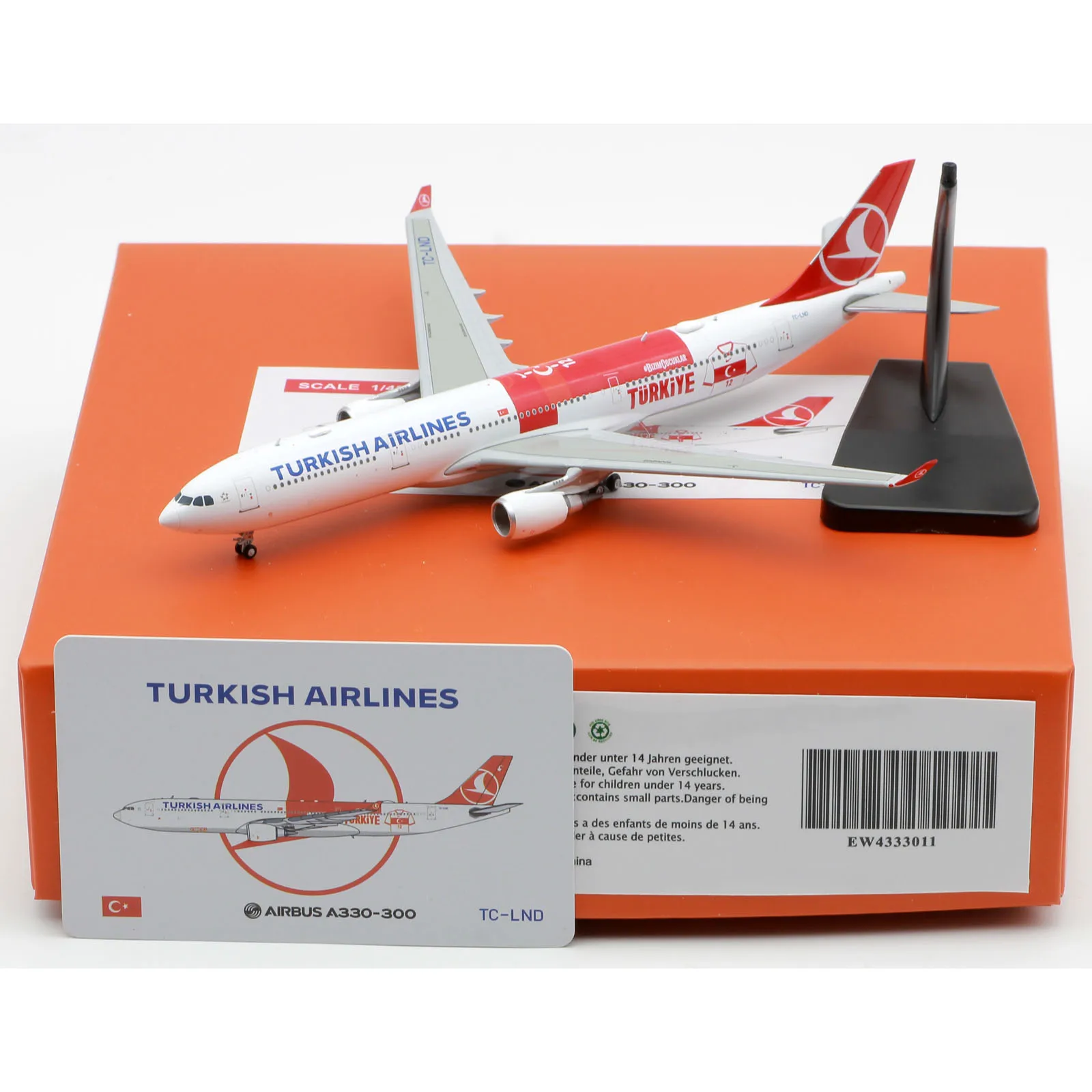 EW4333011 Alloy Collectible Plane JC Wings 1:400 Turkish Airlines \