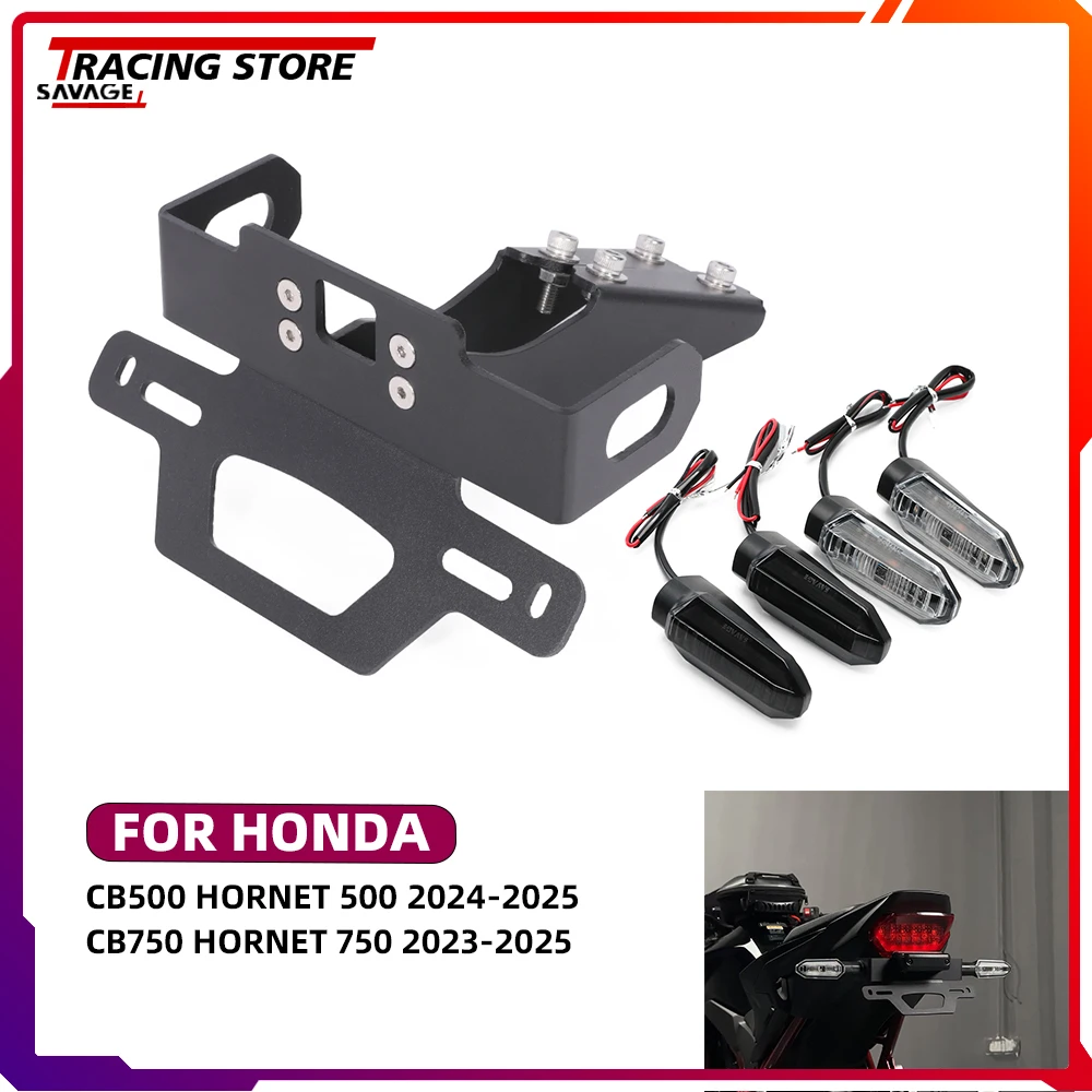 

Motorycle License Plate Holder For Honda CB500 CB750 Hornet 500 750 LED Turn Signal lamp Light Indicator Rear Tail Tidy Bracket