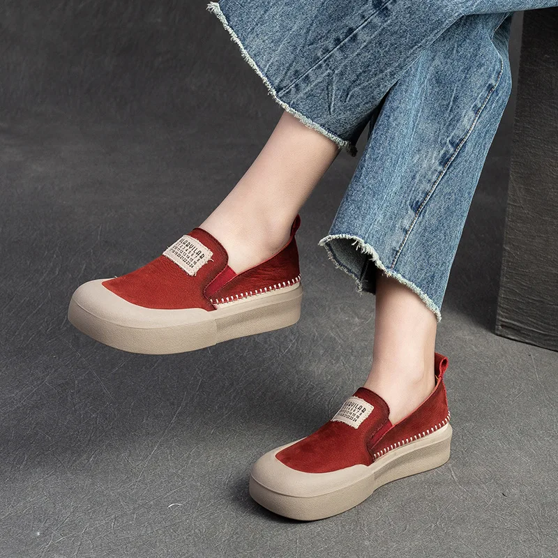 Koznoy 4cm 2024 Retro Ethnic Loafer Comfy Women Leisure Soft Flats Cow Suede Genuine Leather Rubber Zipper Concise Autumn Shoes