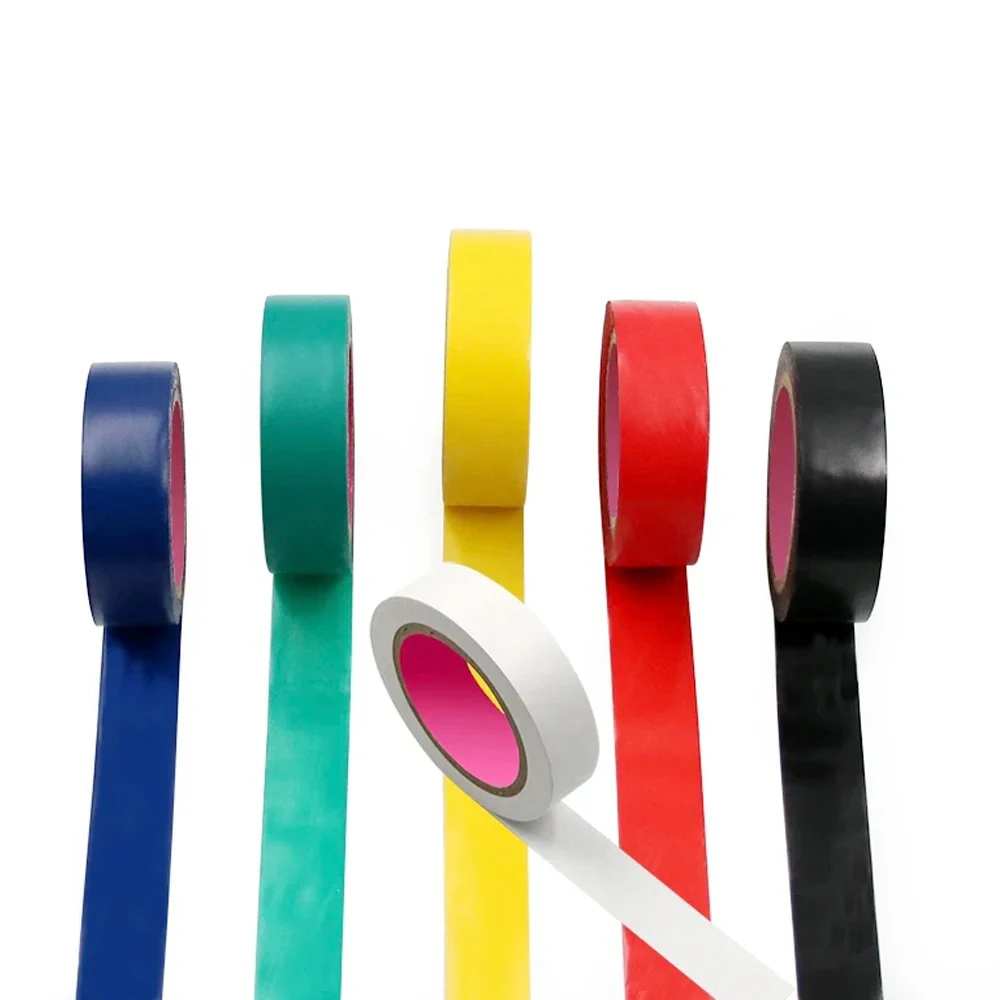 Color Electrical Tape PVC Wear-resistant Flame Retardant Lead-free Insulating Waterproof Eletrician White Black Red Blue Green