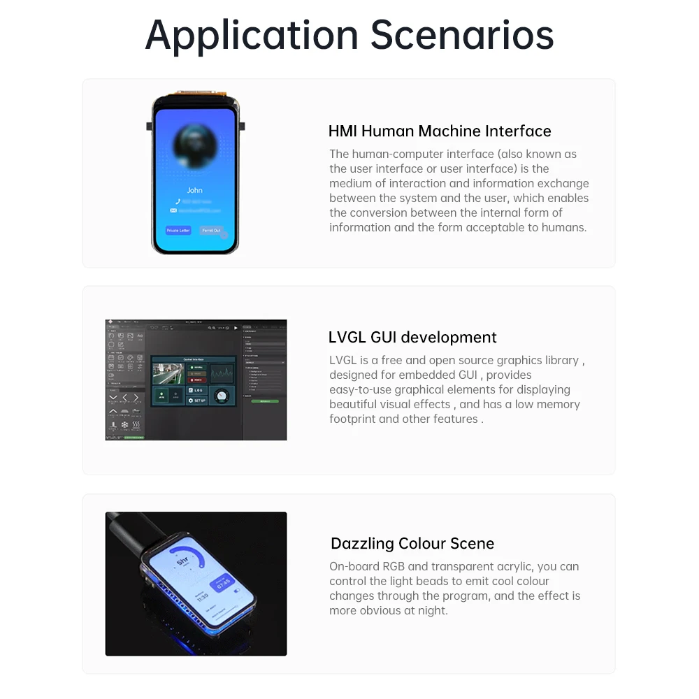 ESP32-S3 1,47-Zoll-LCD-Bildschirm WIFI Bluetooth-Entwicklungsplatine mit RGB-Farbe 172 × 320 Dual-Core-Prozessor, unterstützt Micro SD
