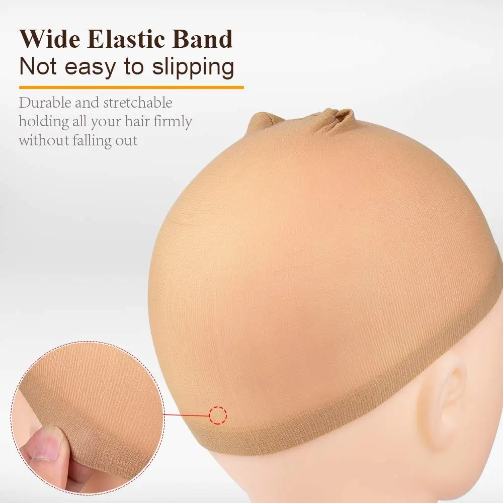 2 PCS Wig Caps,  for Women Non Slip,Stocking Wig Caps for Lace Front, Brown and Light Brown & Black for Women Girl Men