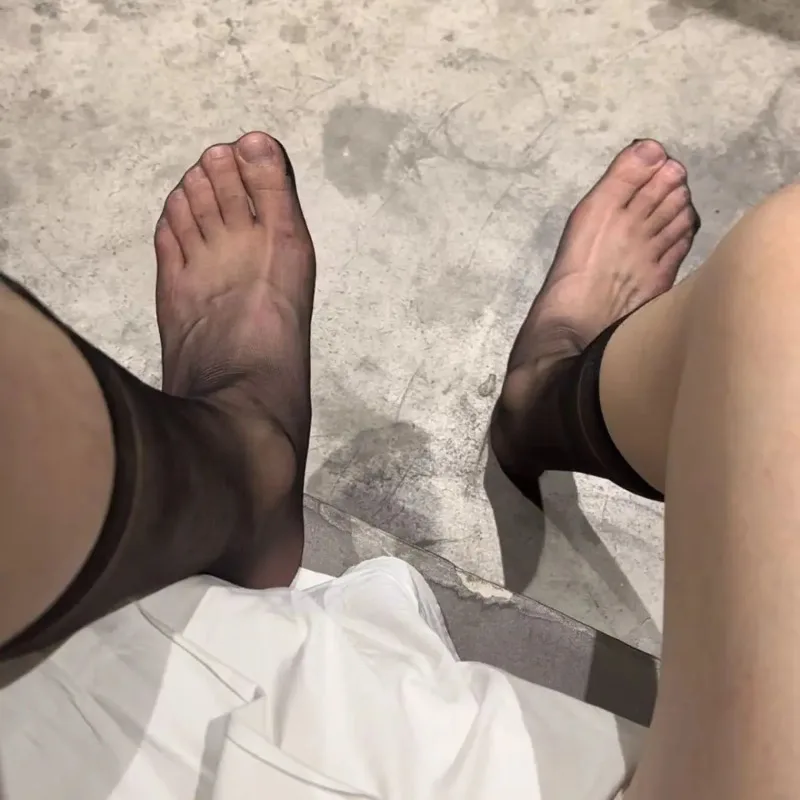 

Mens Sheer Stockings Multicolor Transparent See Through Business Dress Formal Work Socks for Men Sexy Solid Color Nylon Socks