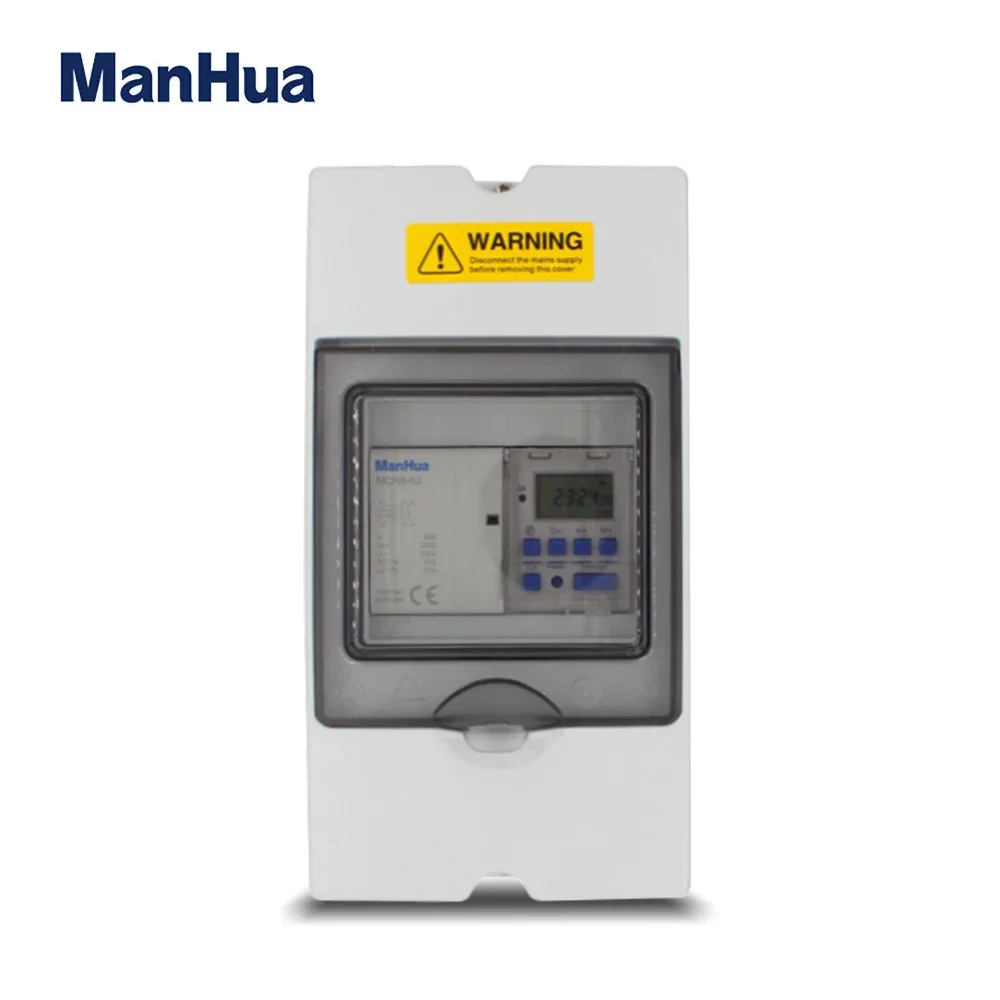

ManHua 17 ON/OFF Single Phase Time Switch MT151C-63 With Water Proof IP65 Digital Timer Switch Control Box