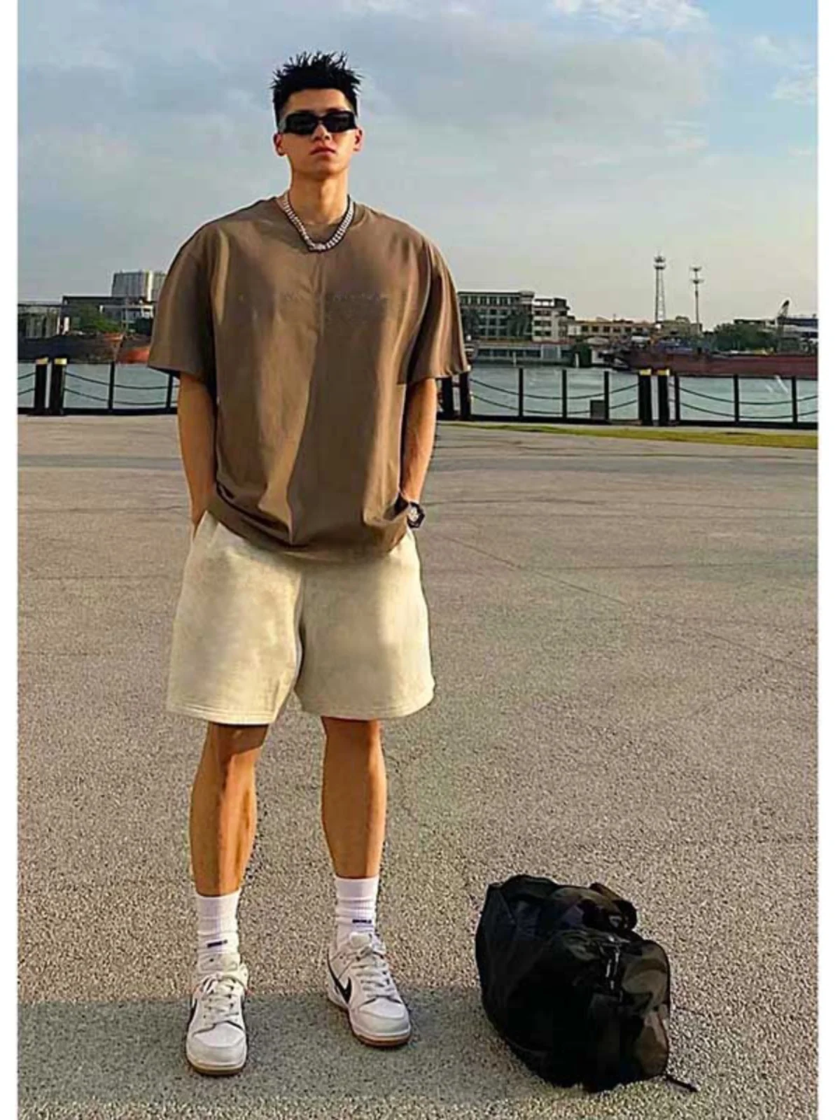 

American Street Sle Baskeall Sport orts Мужские летние модные брендовые повседневные брюки с буквенным принтом и завязками на пять четвертей