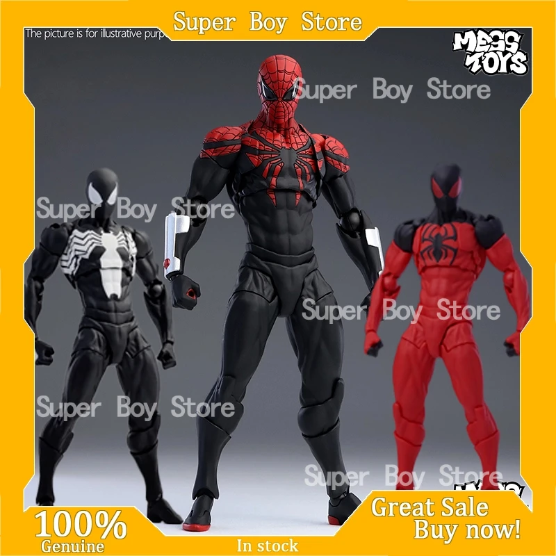 

Genuine Hot Mess Toys Black Neighbor Symbiosis Spider-Man Black Venom Battle Clothes Joint Activate Phone Model Desktop Ornament