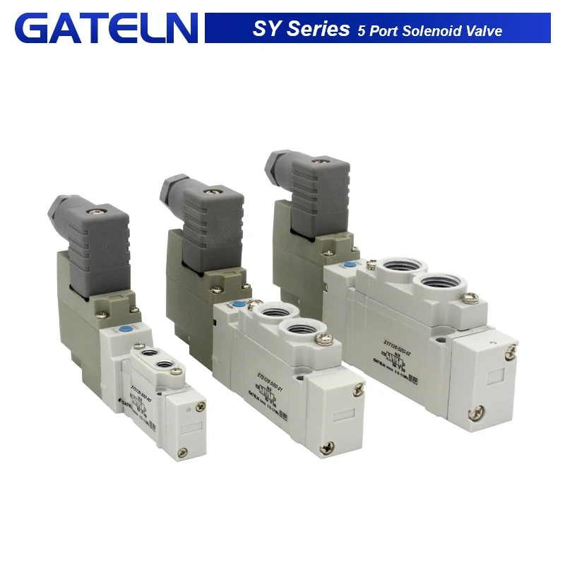 SMC Type high quality 5 port 2 Solenoid Valve SY3120-5DD-M5 SY5120-5DD-01 SY7120 Normal Close Internal Pilot Automation Valve