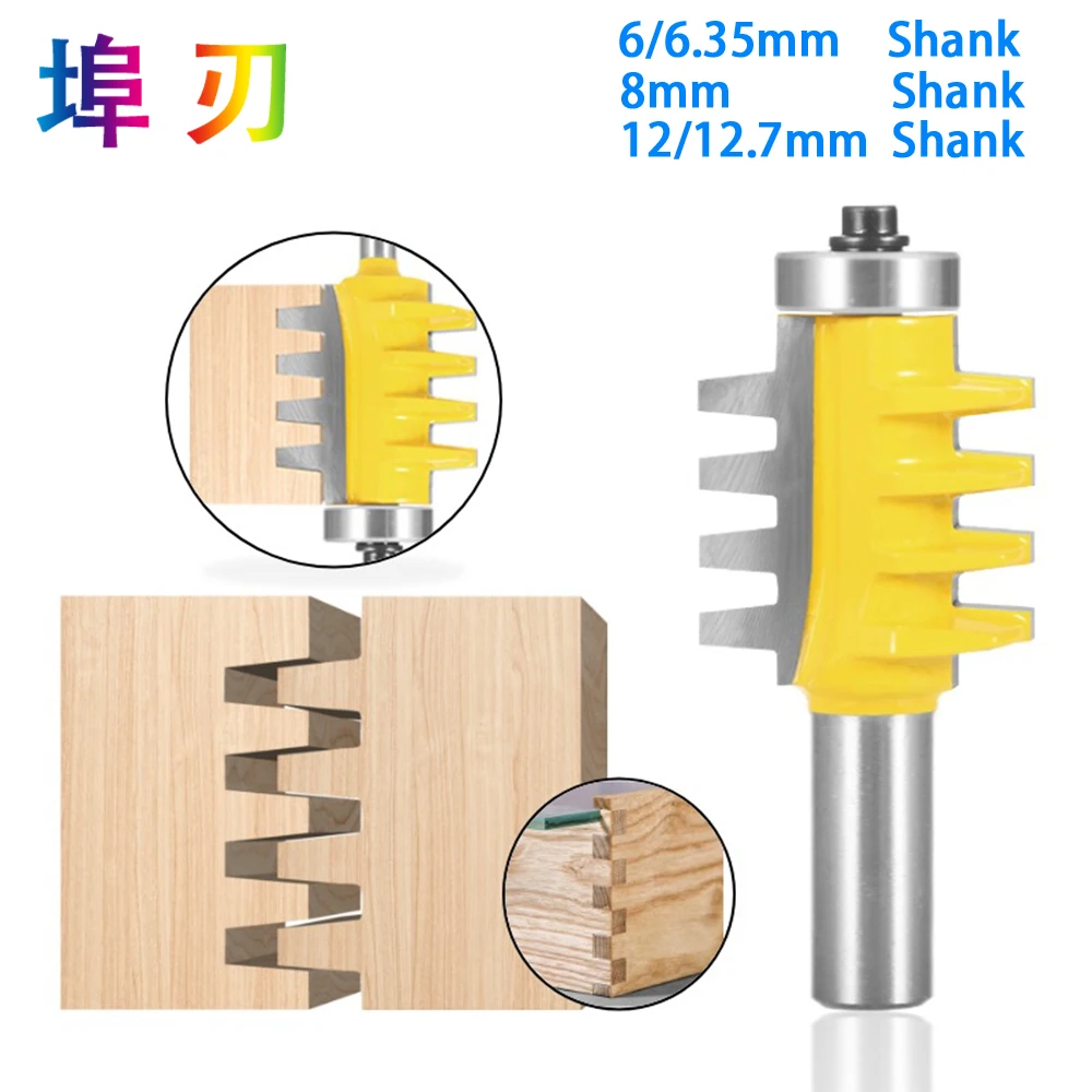 6mm 1/4 8mm 12mm 1/2 Shank Finger Joint Glue Router Bit Milling Cutter Mortaise Tenon knife Cone Woodwork Cutters Tools LT070