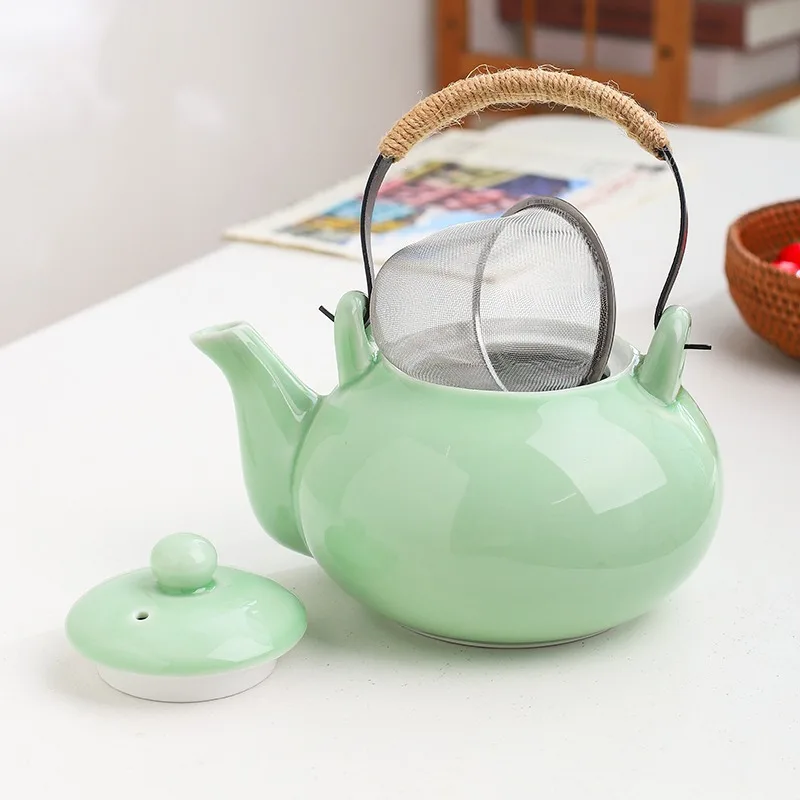 Large Capacity Beam Pot Simple Celadon Large Teapot 1000ml Kettle with Filter Teapot Cooling Kettle