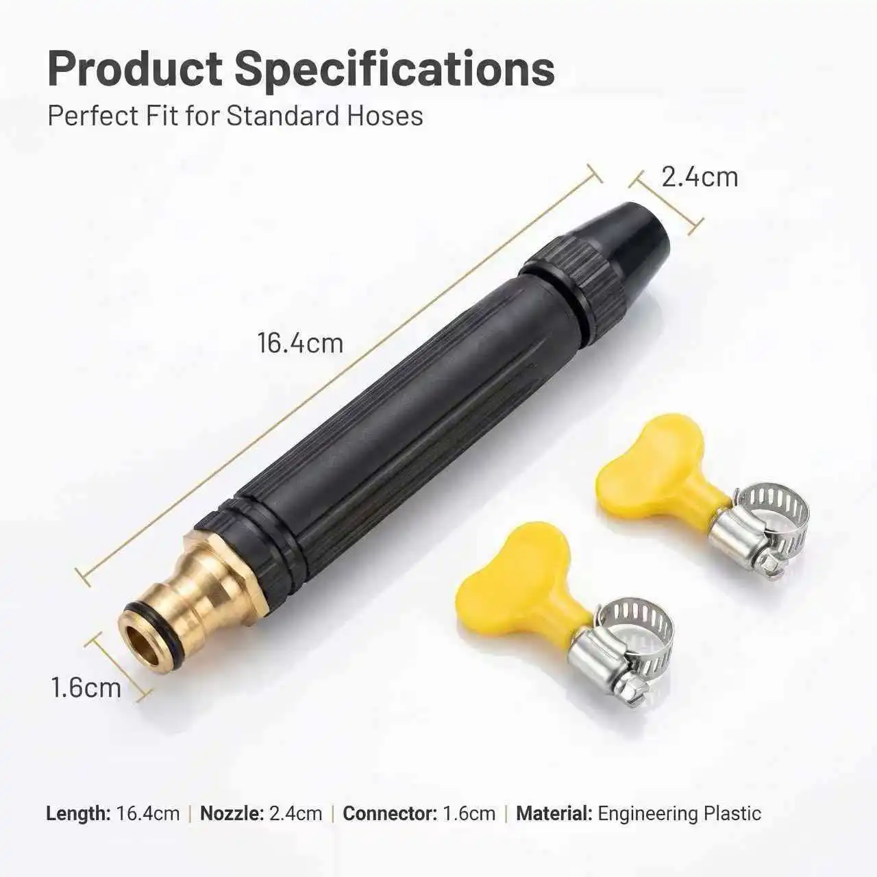Adjustable High Pressure Water Spray Nozzle Brass Connector Garden Water Hose Spray Gun Car Washing Irrigation Water Sprinkler w