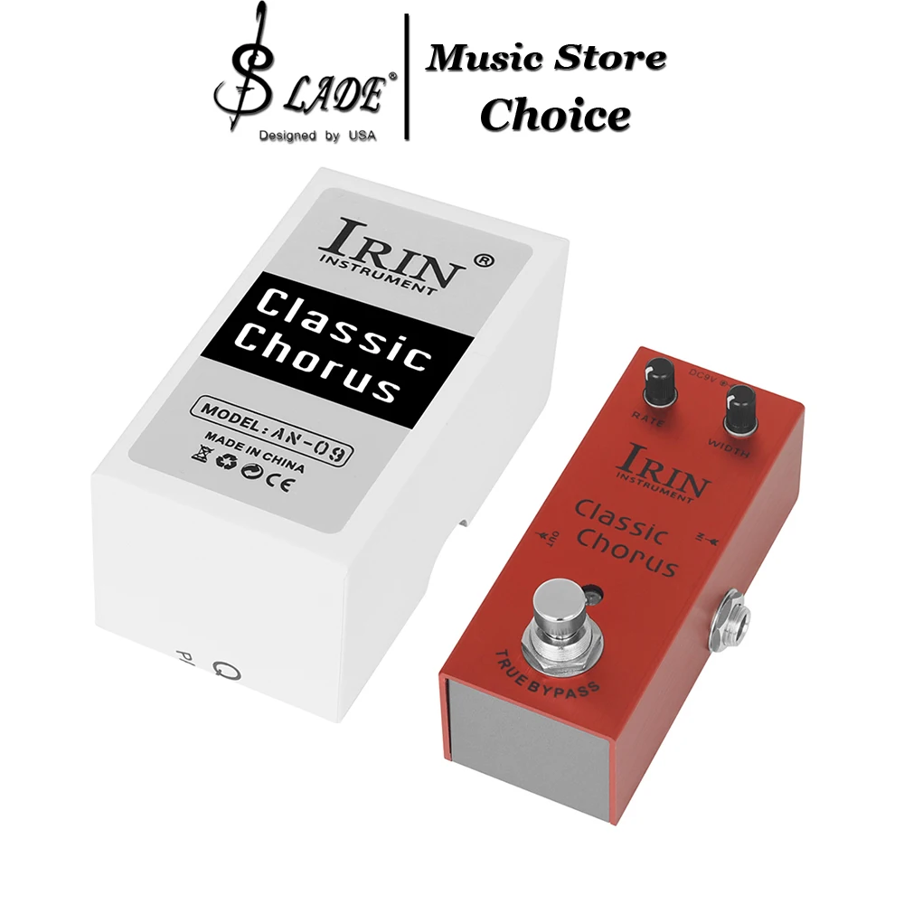 IRIN AN-09 Classic Chorus Guitar Pedal – Analog BBD Effect with Rate/Depth Control True Bypass Mini Stompbox for Electric Guitar