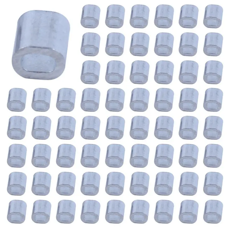 1000 Pcs 1Mm Steel Wire Rope Aluminum Ferrules Sleeves Silver Tone-A68E