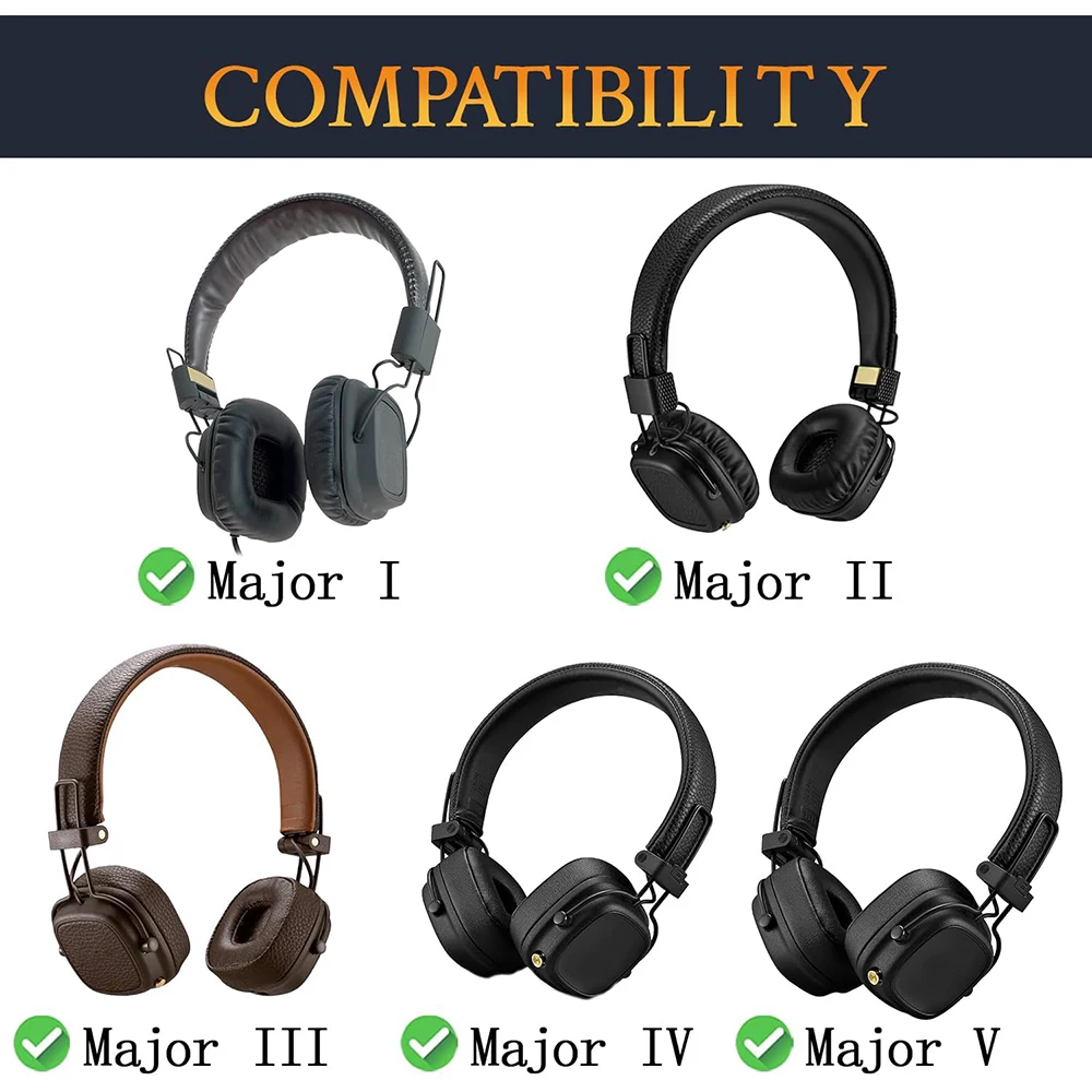 Cooling Gel Replacement Ear Pads Cushions for Marshall Major I/II/III/IV/V ANC Bluetooth Wireless/Wired Headphones EarPads