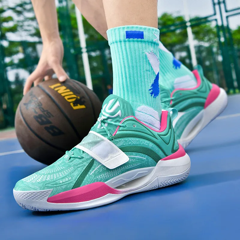 Men's Women's Luminous Basketball Shoes Fashion Mesh Lightweight Breathable Sports Shoes Men Training Athletic Sneakers Basket