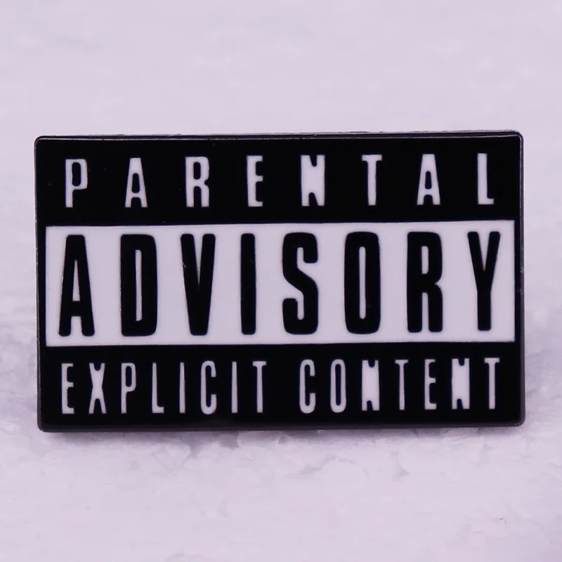 Parental Advisory Enamel Pin Warning Lapel Pins for Backpacks Briefcase Badges Brooch for Clothes Accessories Fashion Gifts