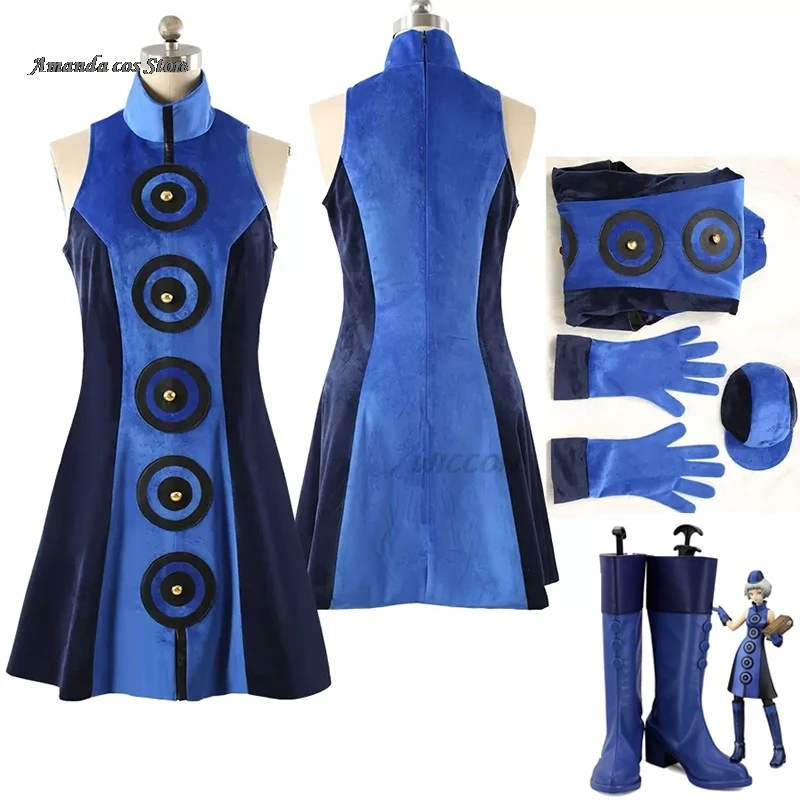 

game PERSONA 3 Anime cos Elizabeth Cosplay Costume Custom Made Full Set With Glove And Shoes Cover Hat Cosplay Shoes Long Boots