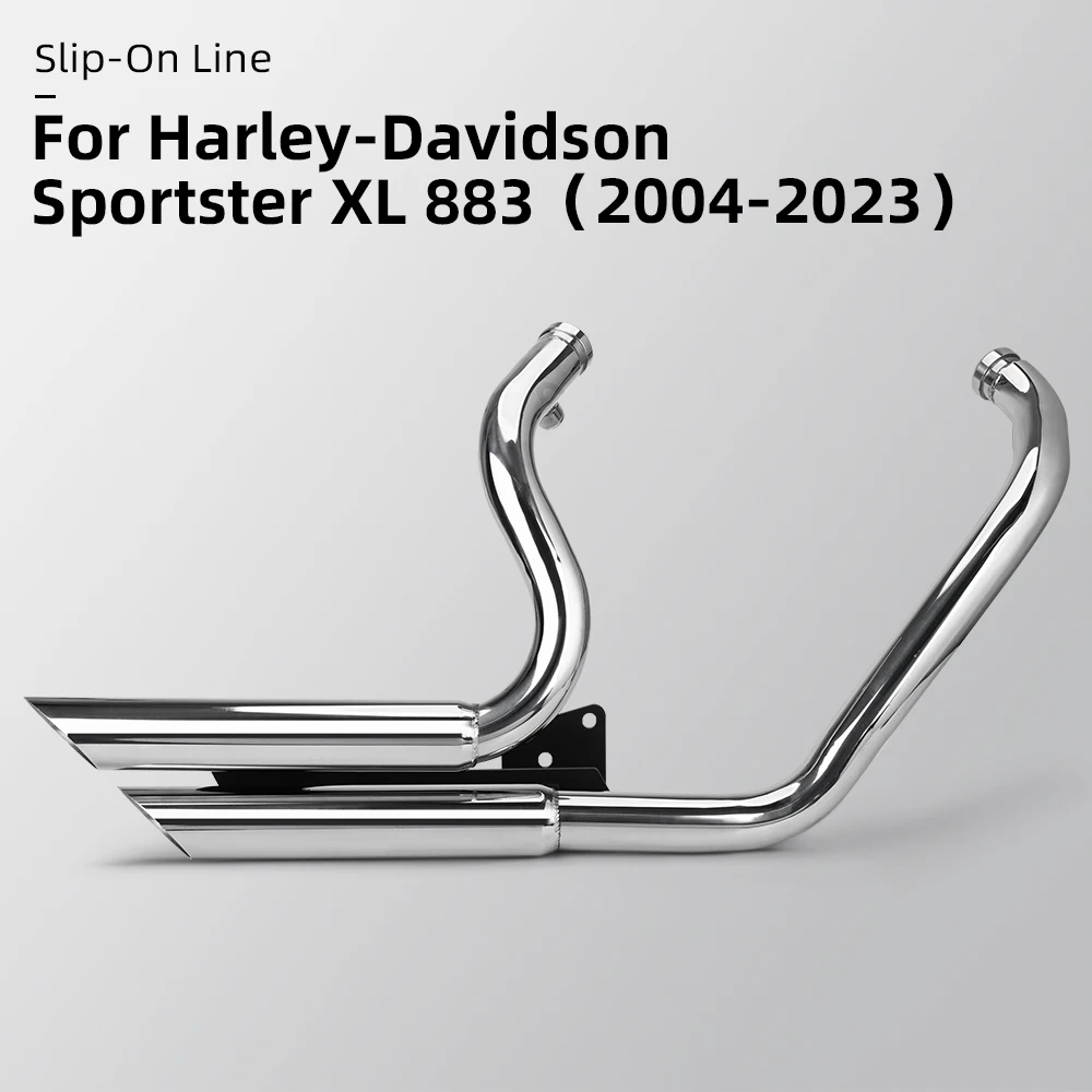 

Motorcycle exhaust pipe complete system super tough guy stainless steel mirror sliding HD 883 / XL48 / 1200 2004 to 2023