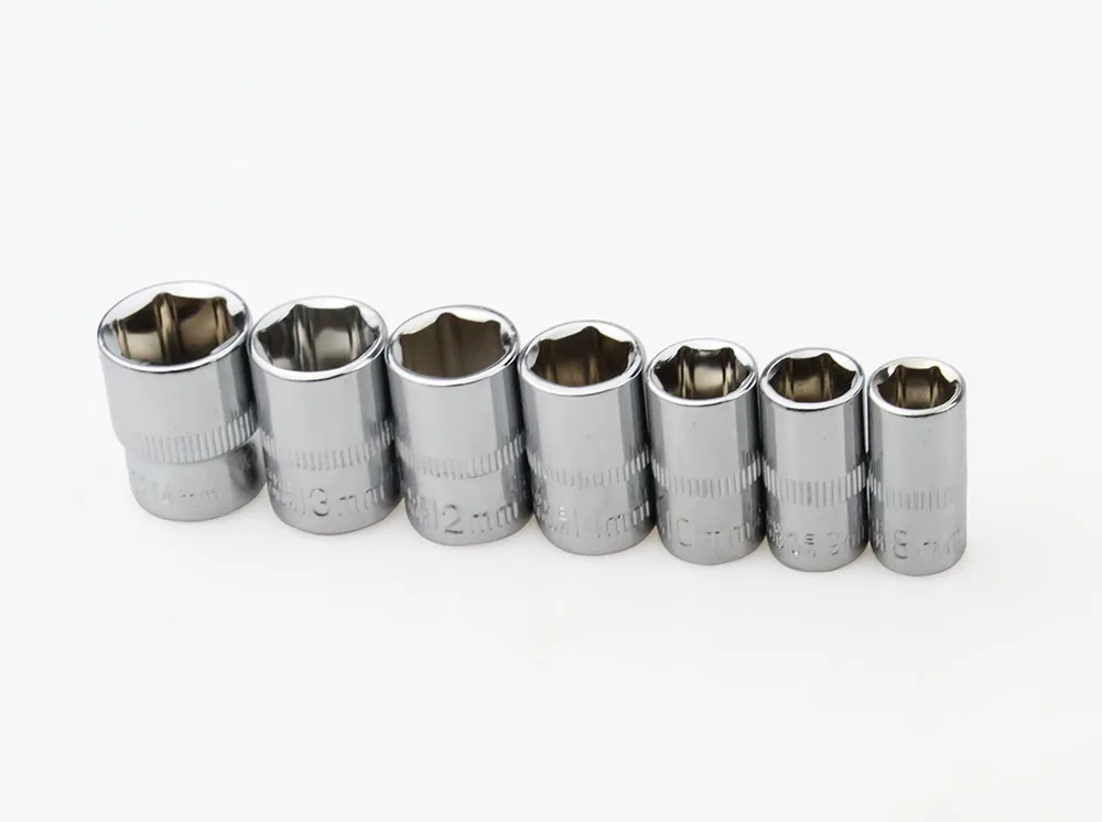 MeaccelerMM-Douille Standard Chromée Master, Entraînement 1/4 ", 4-16mm, 1Pc