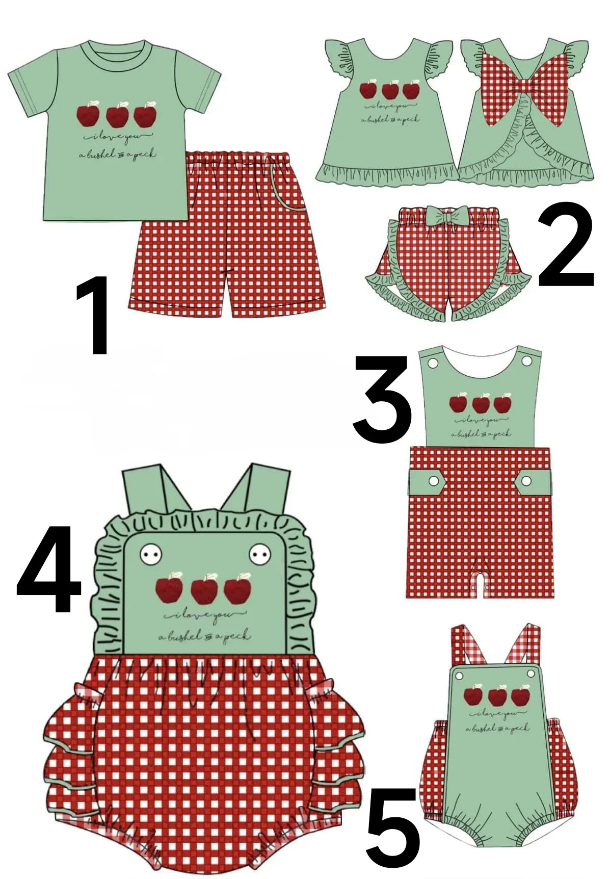 

Children's Summer Clothes Set Boys Girls Matching Suits Strawberry Print Red Plaid Baby pearl Suit Boutique Milk silk wholesale