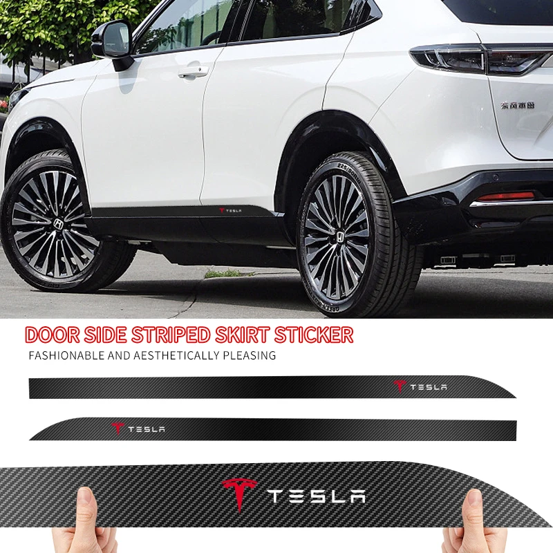 

2Pcs Car Door Side Stripes Skirt Sticker Body Vinyl Decal Car Styling For Tesla Dacia Cadillac Land Rover Toyota Hyundai BMW