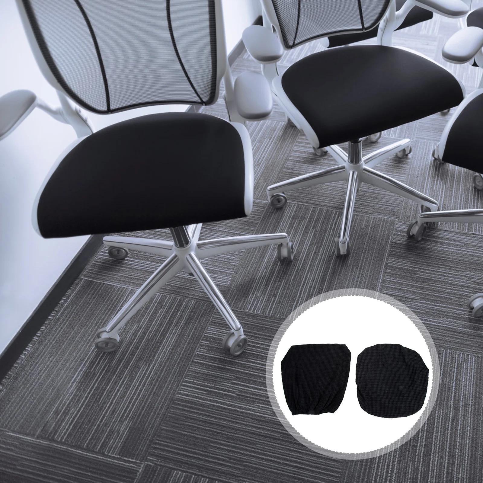 

1Set Stretch Office Chair Covers Elastic Seat and Backrest Slipcover for Computer Chair Protection Split Design Easy Fit Modern