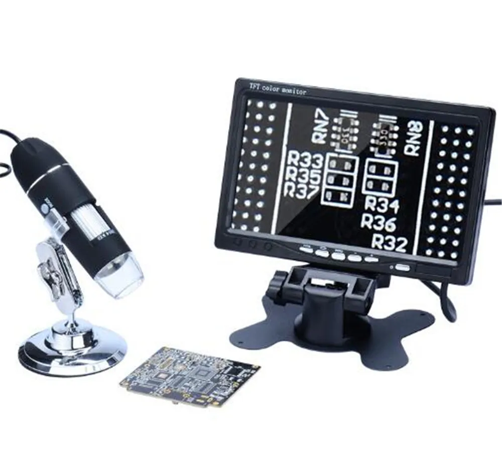 7 นิ้ว TFT Monitor 50-400X AV TVL กล้องจุลทรรศน์วิดีโอสําหรับ PCB ผิวตรวจสอบมือถือ Endoscope การตรวจสอบแว่นขยาย Otoscope กล้อง