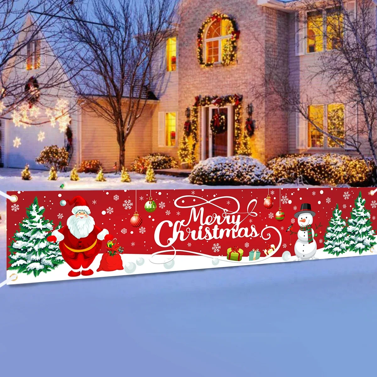 Christmas Design Banner Flag Merry Christmas Deco For Home 2024 Xmas Ornaments Gifts Navidad Noel Natal Happy New Year 2025
