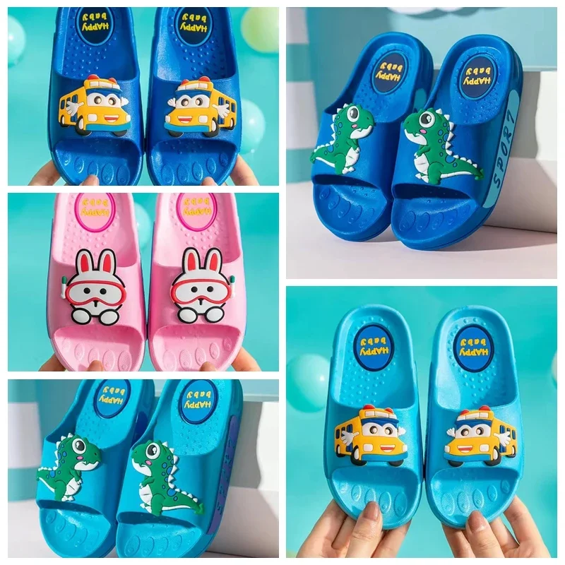 New Home Slippers Summer Children Cartoon Soft Shoes Boys Bathroom Girls Slippers Sandals Toddler Non Slip Beach Shoes Baby