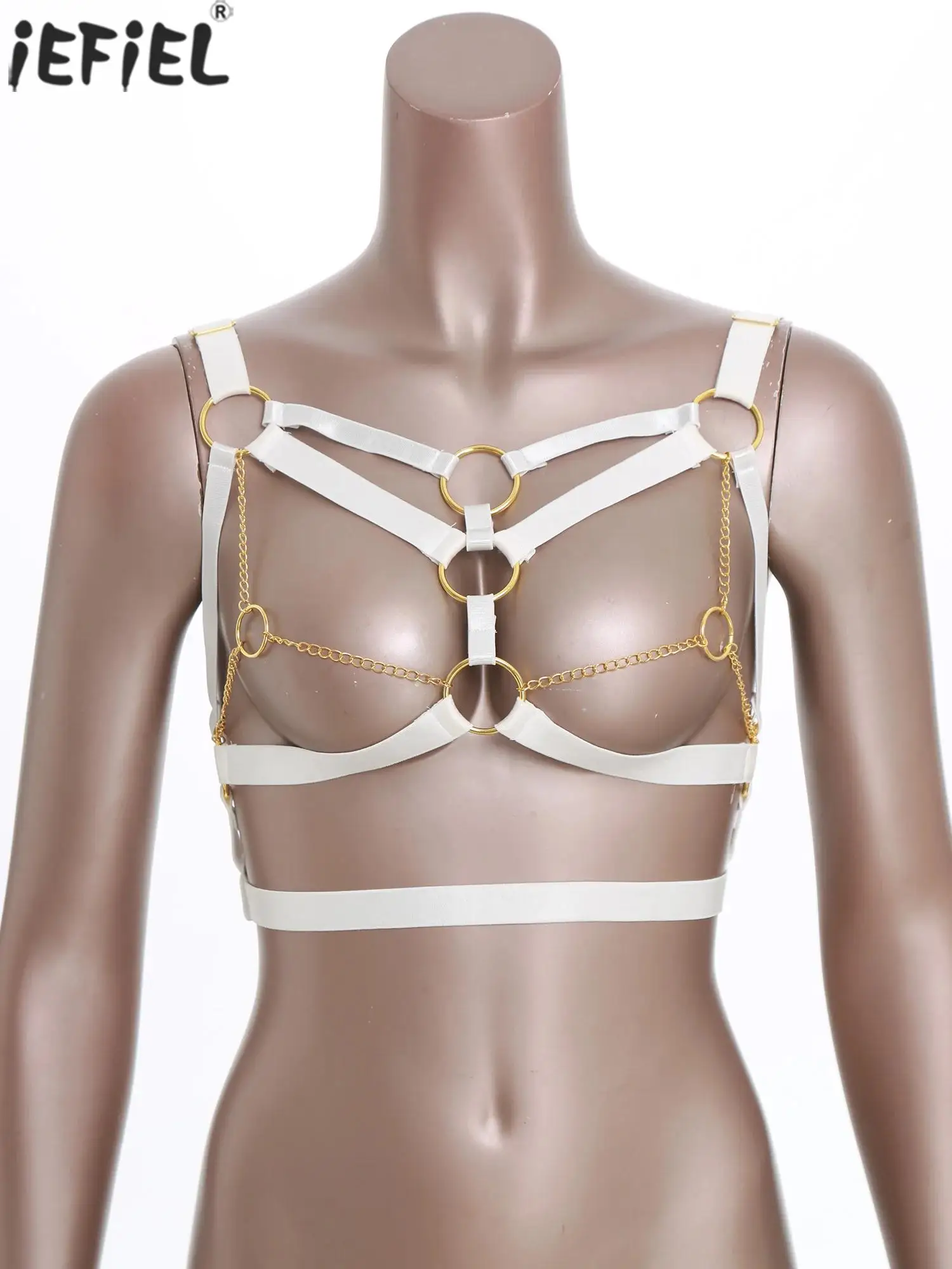 

Sissy Bra Chest Harness Women Chains Linked Hollow Out Body Bra Belts Using with Bra Breast Cover Exotic Lingerie Accessories