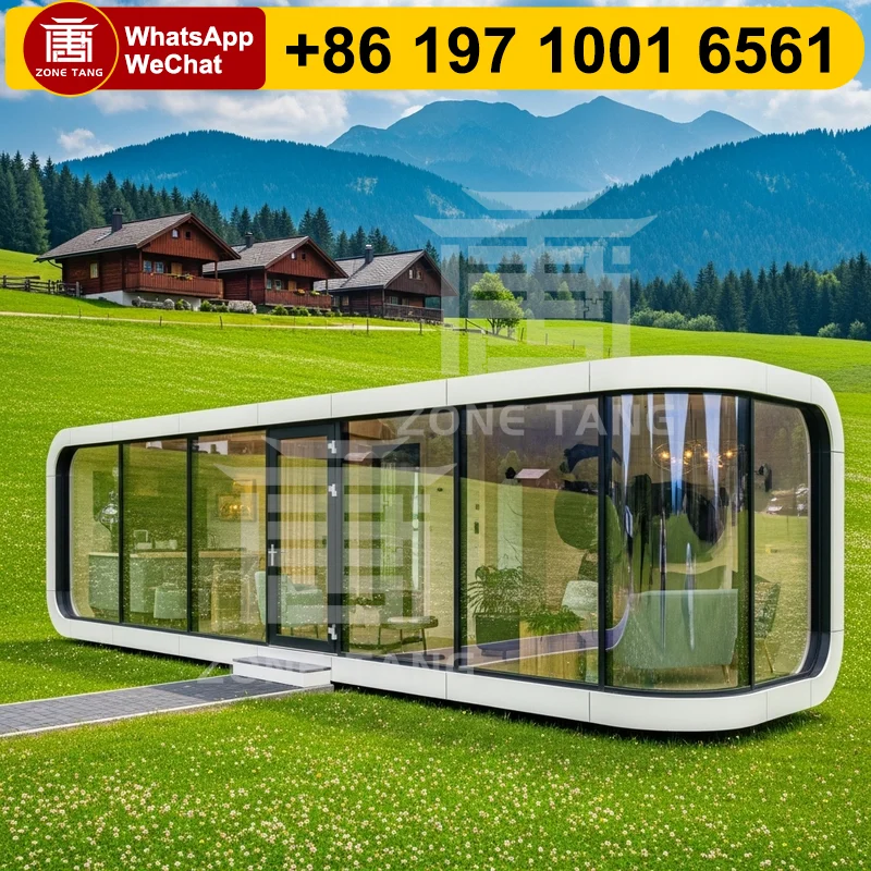 

Villa Long Life Double Wide Manufactured Homes Space Capsule Home Steel House Tiny Home Mobile Catering Truck Apple Capsule Home