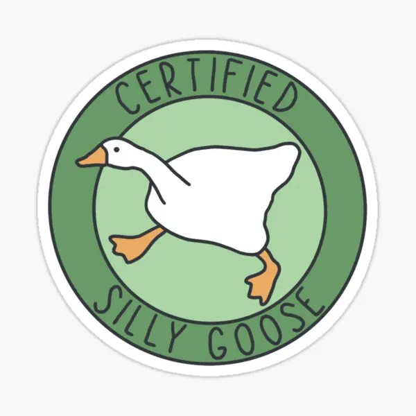 Certified Silly Goose Green  5PCS Stickers for Wall Kid Print Bumper Cute Background Car Funny Decor  Art Window Laptop Luggage