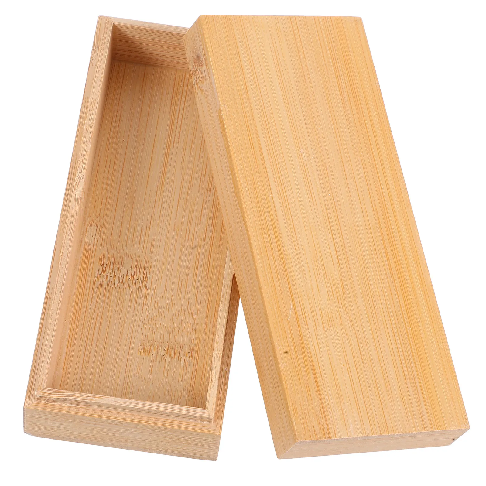 

Handcrafted Rectangular Wooden Storage Box Unfinished Wood Lid for Storage Organization Office School Decorative Craft Box