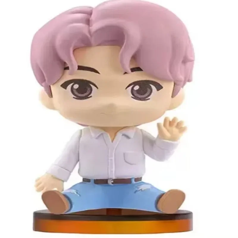 Gashapon Anime BTS TinyTAN Doll Sitting Kim Tae Hyung Jung Kook Min Yoon Gi  Posture Ornaments Action Figure Model Toys