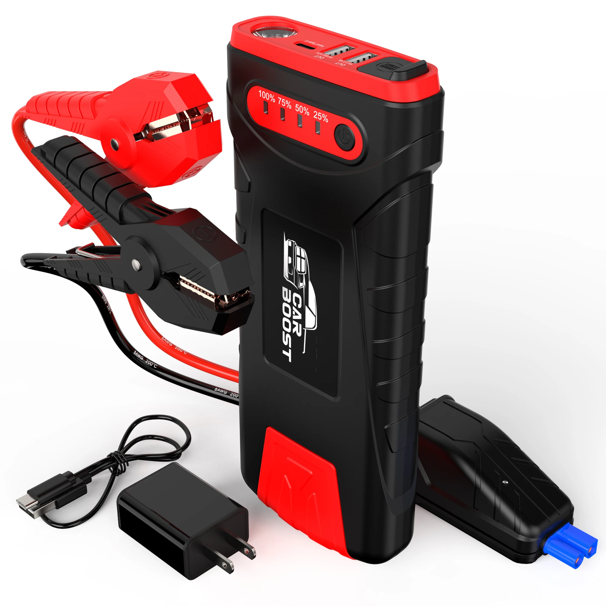 Gligle China Factory Outlet Battery Jump Start 24000mAh Jump Starter Car 4000Amp Power Bank Jump Starter