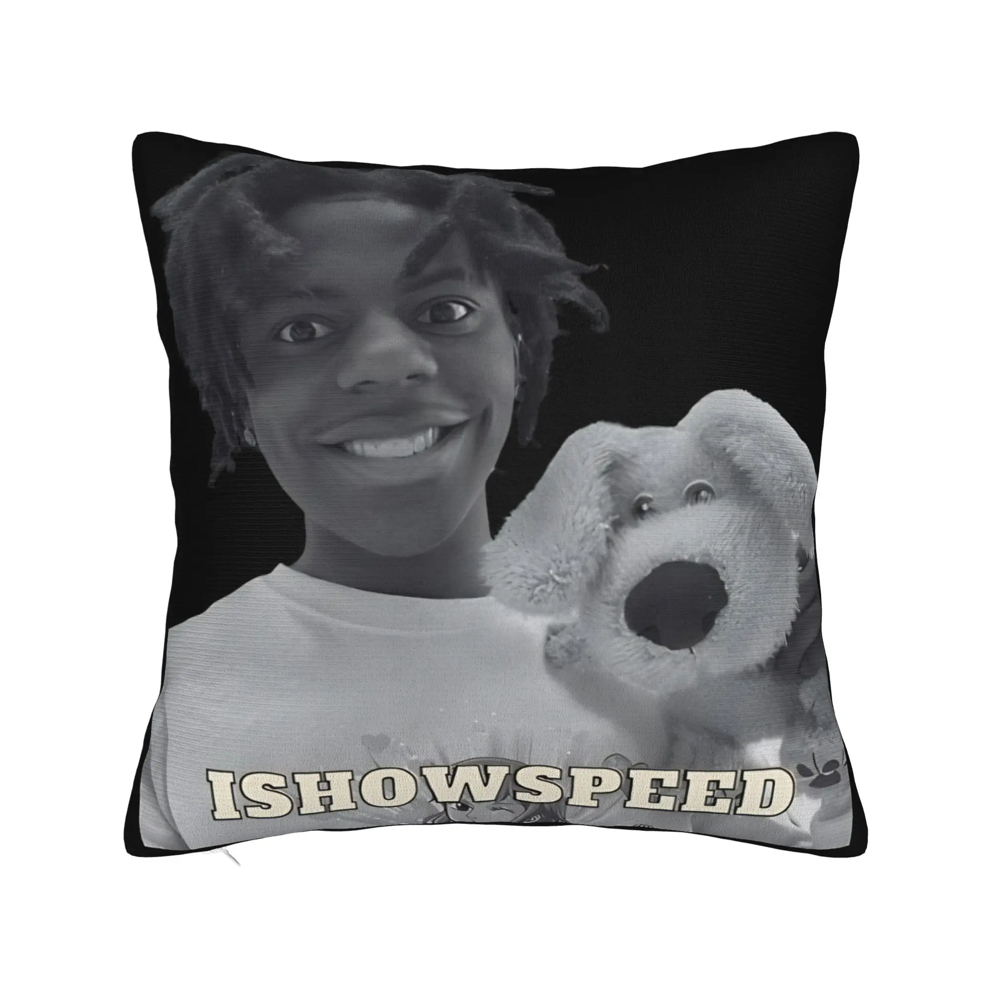 Ishowspeed YouTuber Funny Face Meme  Pillow Cover  Novelty Pillow Case For Living Room Bed Chair Print Pillowcases Birthday Gift
