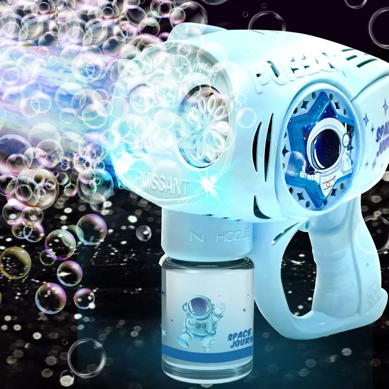 Electric Dual Cylinder 20 Hole Bubble Gun, Children's Handheld Bubble Gun With Light, Toy, Party, Birthday Gift