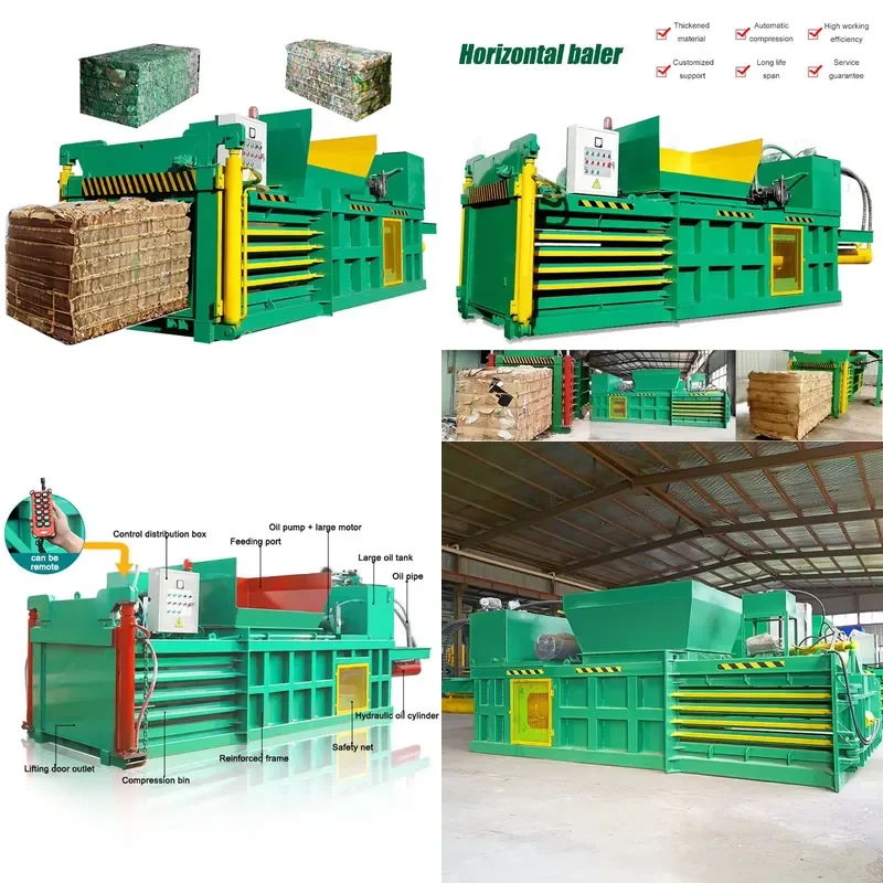 YWM Certificate Fully Automatic 25kg 50kg 100kg Horizontal Baler Bailing Baling Machine