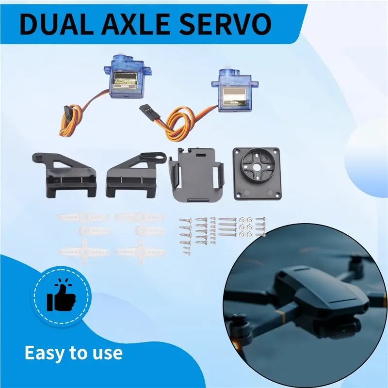 Y22A-1Set Dual Axle Servo Gimbal Anti-Vibration Camera Platform Mount PTZ Pan/Tilt With 2PCS 9G Servo For FPV Drone Assembly