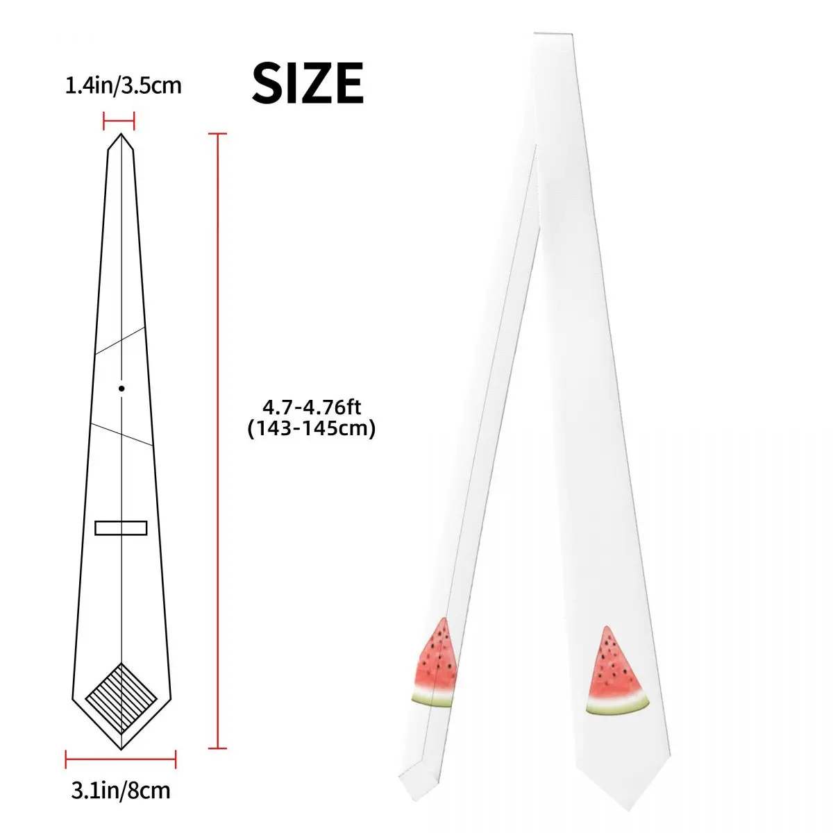 Галстук с ломтиками арбуза для мужчин, шелковый полиэстер, галстуки 8 см, вечерние деловые галстуки, классические Gravatas