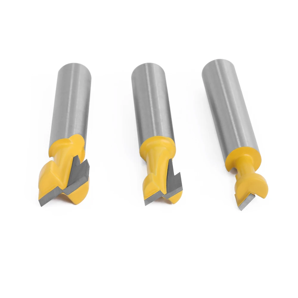 AURWOF 8mm Shank Keyhole Router Bit Set 1/2 3/8 5/16 Inch For Woodworking Hanging Picture Frame C08142