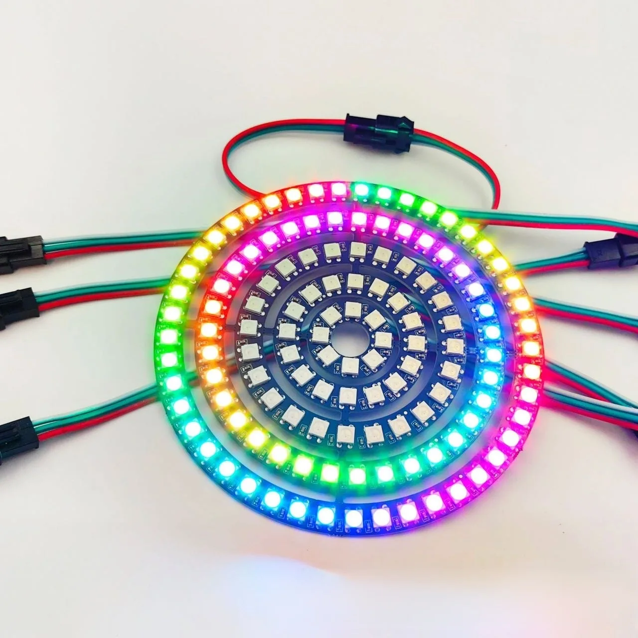 5050RGB full-color Angel Eye Circle lamp LED5V24 lamp built-in magic color car decorative light strip lights