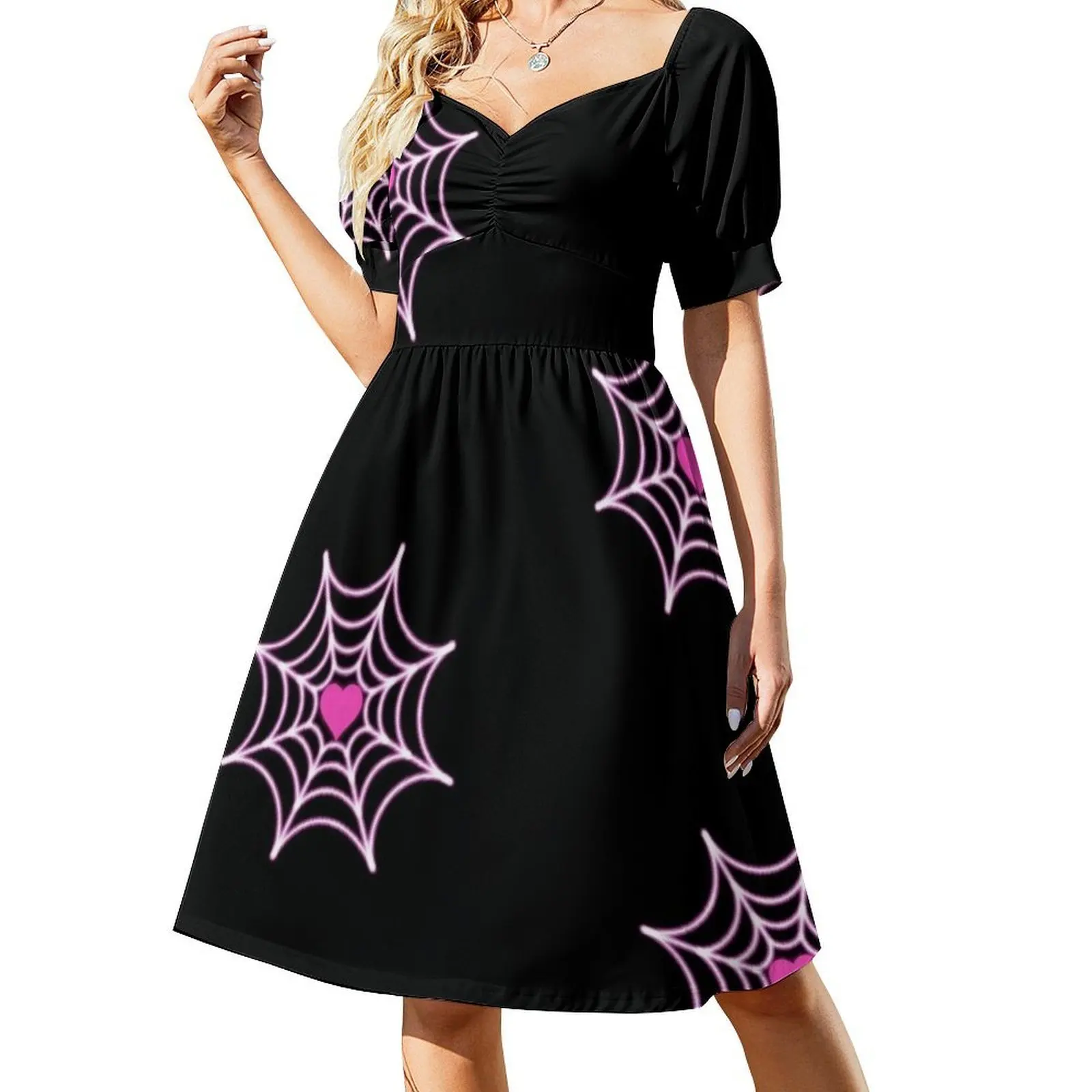 Spidey Roze Web Spider Ghost Web Gwen Spidey Web Grl Bloemen Kieljurk Voor Vrouwen Lente Zomer Casual Jurk Voor Party Ghost