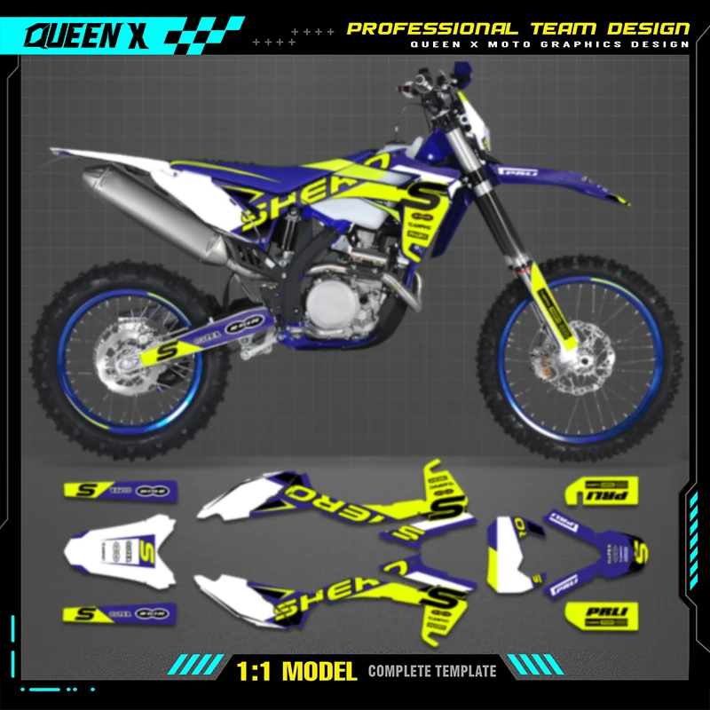 Queen X MOTOR Custom Team Graphics Decals Stickers Kit For Sherco Decal 2012 2013 2014 2015 2016  SE SE250 300 005