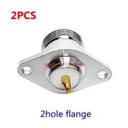 2PCS L16 N Type Female Jack 2Hole Flange Rhonbic Connector N Female Socket Mount Soldering Chassis Panel Fast Delivery Copper RF