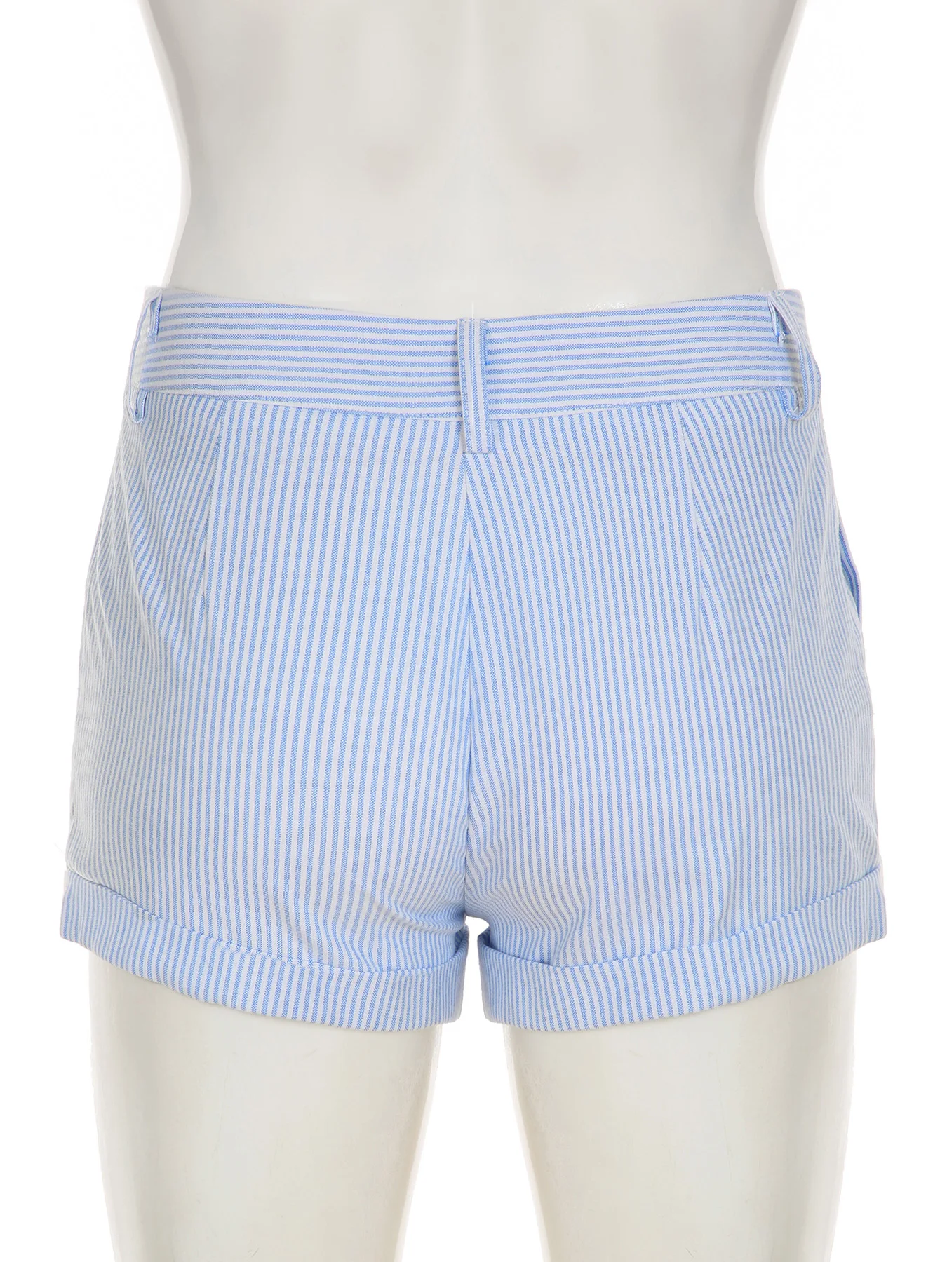 IAMSURE Casual Slim Striped Shorts Holiday Basic Folds Low-Waisted Shorts Women 2025 Summer Fashion Streetwear Ladies Office