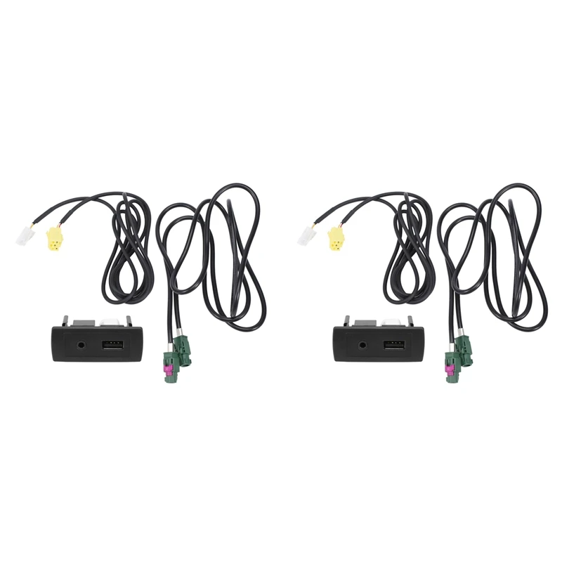 2X AUX USB Interface For Alfa Fiat Lancia Mercedes-Benz SMART/451