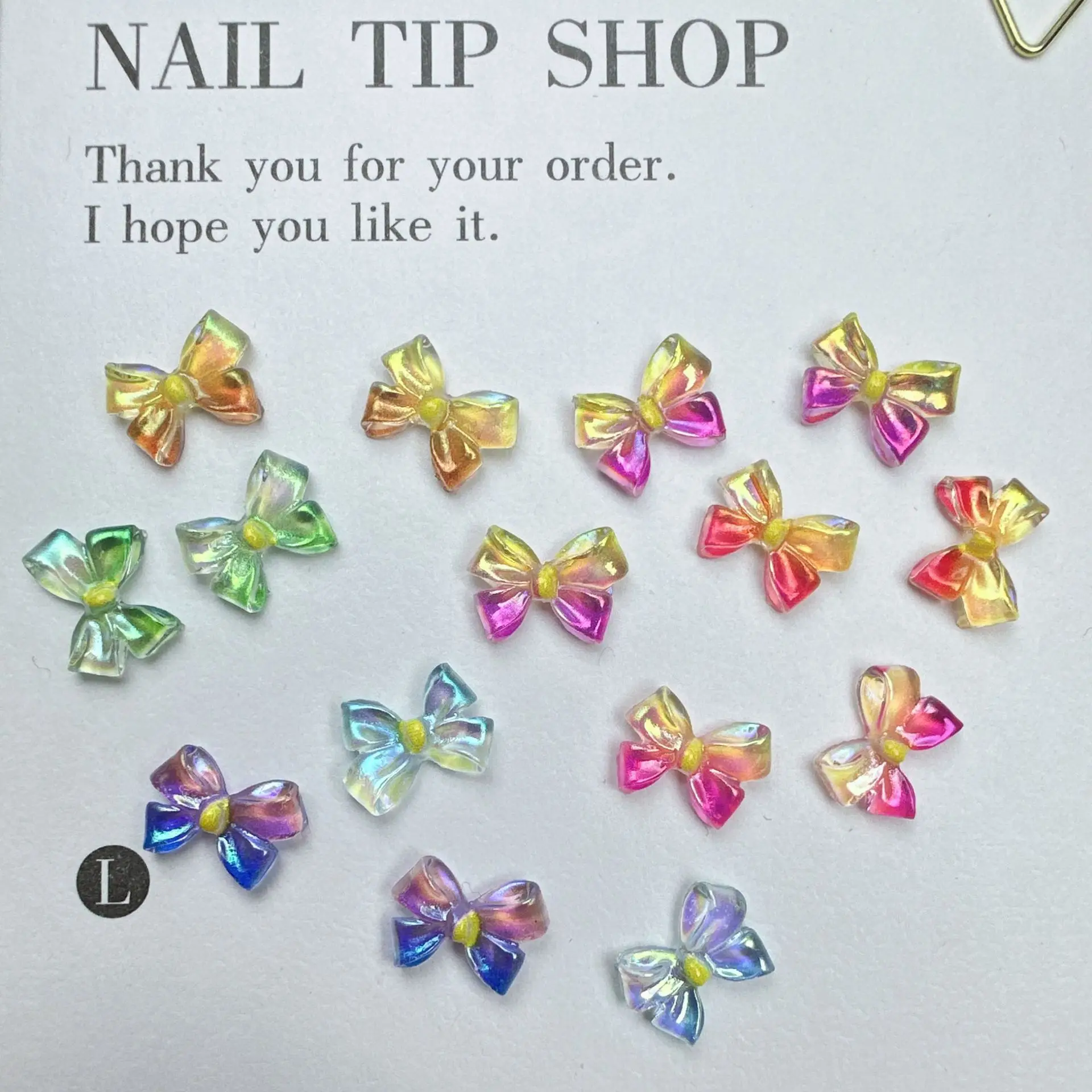100 pezzi/pacco 2026 ciondoli per unghie con fiocco in resina iridescente - Aurora Butterfly Nail Art, decorazione per unghie a pressione futuristica per manicure fai da te