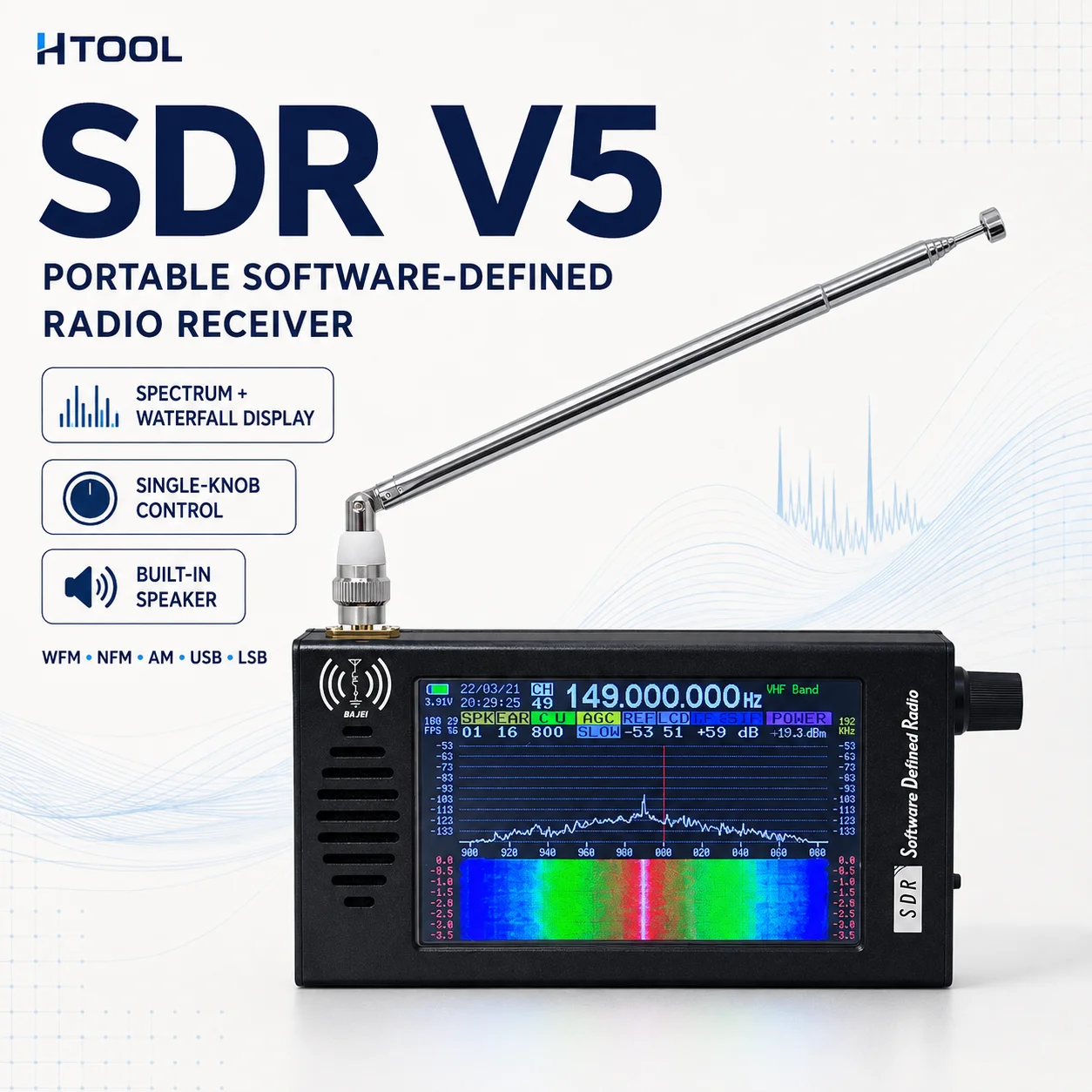 ‌SDR Multiband Receiver with Digital Demodulation: Shortwave, FM, MW, SSB, CW, HAM Radio