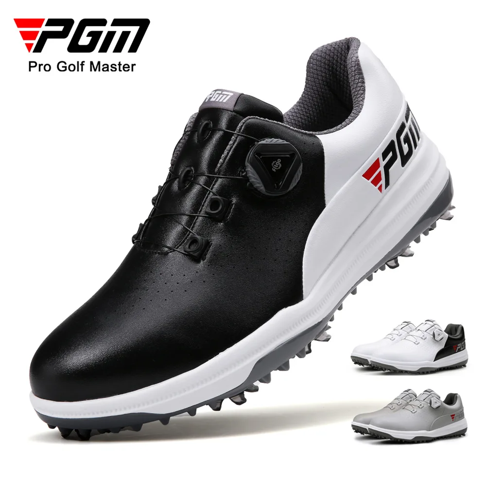 

PGM Men Golf Shoes with Removable Spikes Skid-proof Men's Waterproof Sneakers Knob Strap Sports Shoes XZ235